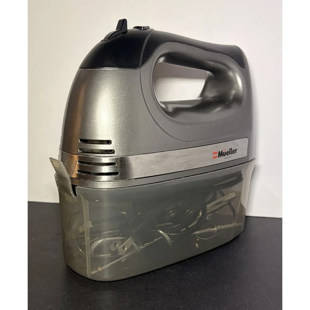 Mueller Electric Hand Mixer, 5 Speed 250W Turbo with Snap-on Storage Case